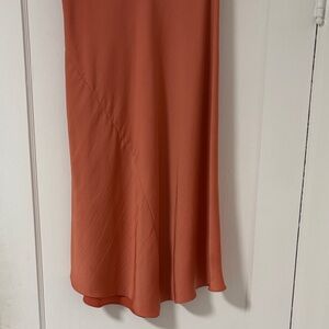 Women's Rust Midi Skirt - Sleek Bias Silhouette